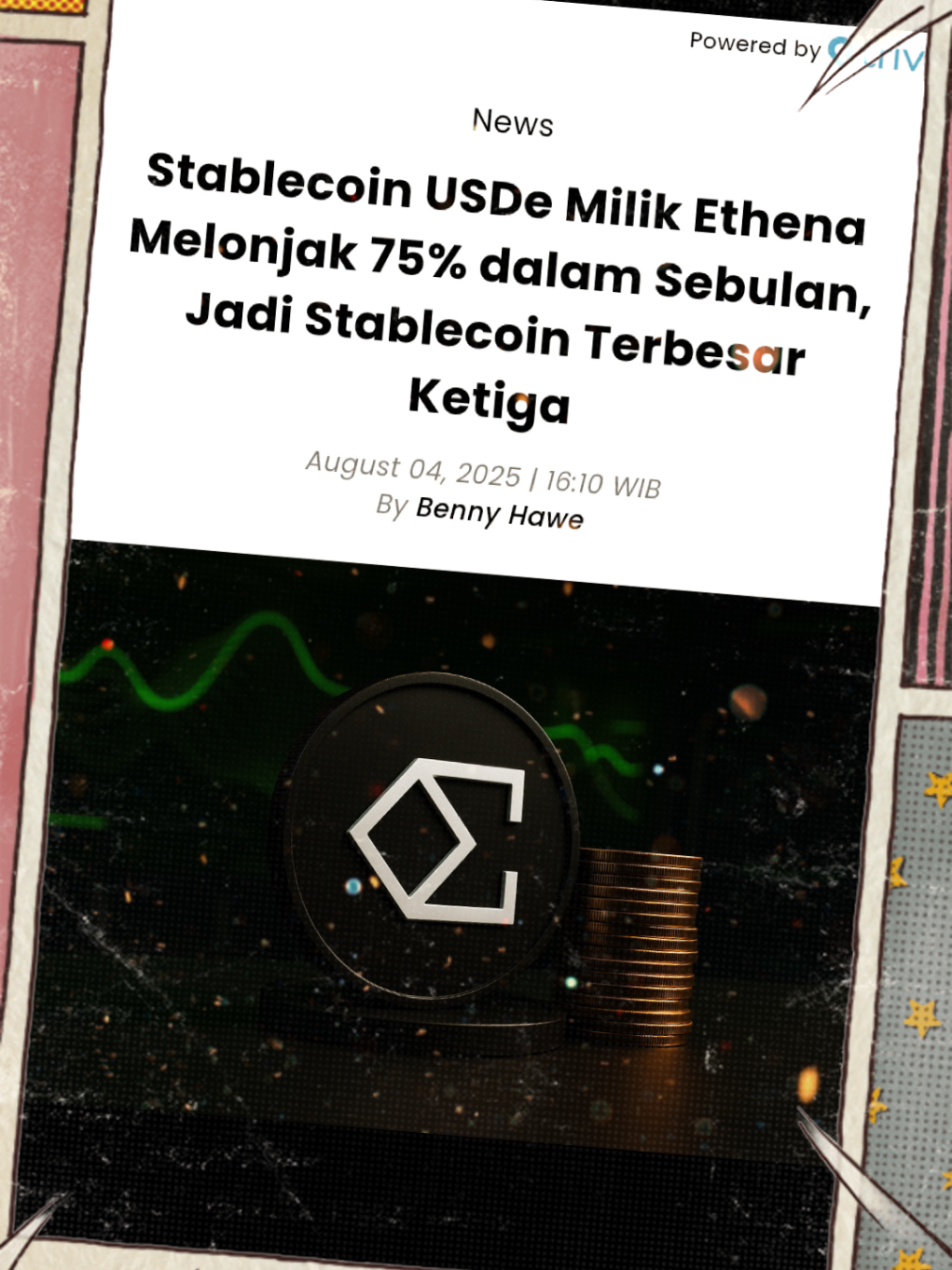 Stablecoin USDe milik Ethena mengalami pertumbuhan luar biasa, dengan peningkatan 75% dalam satu bulan terakhir, mencapai nilai kapitalisasi pasar $9,3 miliar. Berdasarkan data dari DeFiLlama, USDe kini melampaui FDUSD dan menempati posisi ketiga sebagai stablecoin terbesar di dunia, di belakang USDT dan USDC. Pertumbuhan ini juga mendorong Ethena menjadi protokol DeFi ke-6 terbesar berdasarkan Total Value Locked (TVL), menandakan adopsi yang signifikan di ekosistem keuangan terdesentralisasi. Lonjakan pasokan USDe mencerminkan minat investor yang meningkat terhadap stablecoin yang didukung oleh strategi inovatif Ethena, yang memanfaatkan mekanisme lindung nilai untuk menjaga stabilitas nilainya. Data menunjukkan bahwa kenaikan ini didukung oleh integrasi baru dan imbal hasil yang menarik, menjadikan USDe pilihan populer bagi pengguna DeFi, baik yang agresif maupun konservatif. Informasi lebih lanjut dapat dikseses melalui laporan DeFiLlama yang menjadi sumber utama berita ini. Langkah ini memperkuat posisi Ethena sebagai salah satu aktor utama di dunia DeFi, dengan potensi untuk terus berkembang seiring meningkatnya keyakinan terhadap stablecoin berbasis teknologi canggih. Source : CryptoWave Media #cryptomovement #foryou #newsupdate #cryptoinvesting #cryptowave #gabrielrey #dailynews #cryptonews #cryptowavemedia 
