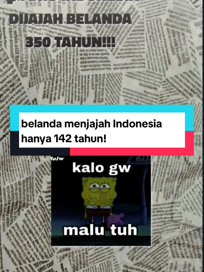 sejarah bohongan ini Masih ada di buku ipas anak SD 🤭 btw, jadi Belanda menjajah Indonesia hanya 142 tahun bukan 350 tahun (3 setengah abad) Penjelasan lebih lanjut: Awal Mula Mitos: Angka 350 tahun muncul karena anggapan bahwa penjajahan dimulai sejak kedatangan pertama VOC pada tahun 1596, dan berakhir dengan kemerdekaan Indonesia pada tahun 1945.  Fokus VOC: VOC sebenarnya lebih berorientasi pada perdagangan dan eksploitasi sumber daya, bukan pada pendirian pemerintahan kolonial yang sistematis.  Penjajahan Formal: Penjajahan Belanda dalam bentuk pemerintahan kolonial yang terstruktur baru dimulai pada awal abad ke-19, setelah VOC dibubarkan dan digantikan oleh pemerintahan Hindia Belanda.  Perhitungan Berbeda: Para sejarawan, termasuk GJ Resink, berpendapat bahwa penjajahan Belanda secara efektif hanya berlangsung sekitar 40-50 tahun, terutama setelah Aceh jatuh ke tangan Belanda pada awal abad ke-20.  Tujuan Mitos: Angka 350 tahun digunakan untuk membangkitkan semangat perlawanan rakyat dan memperkuat persatuan dalam melawan penjajahan. #History #alightmotion_edit #fypdong 