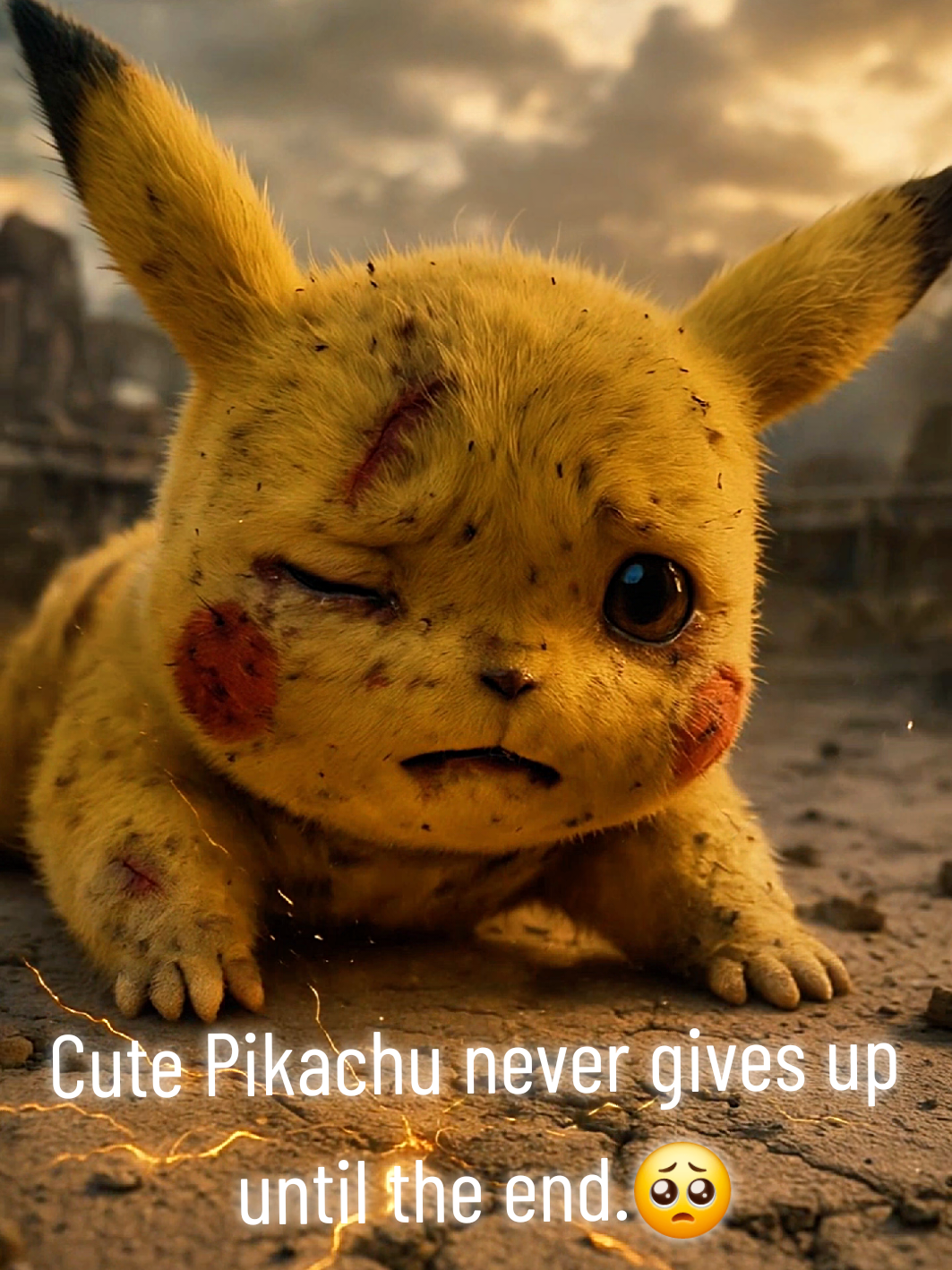 Cute Pikachu never gives up until the end.🥺 #pikachu #cute 
