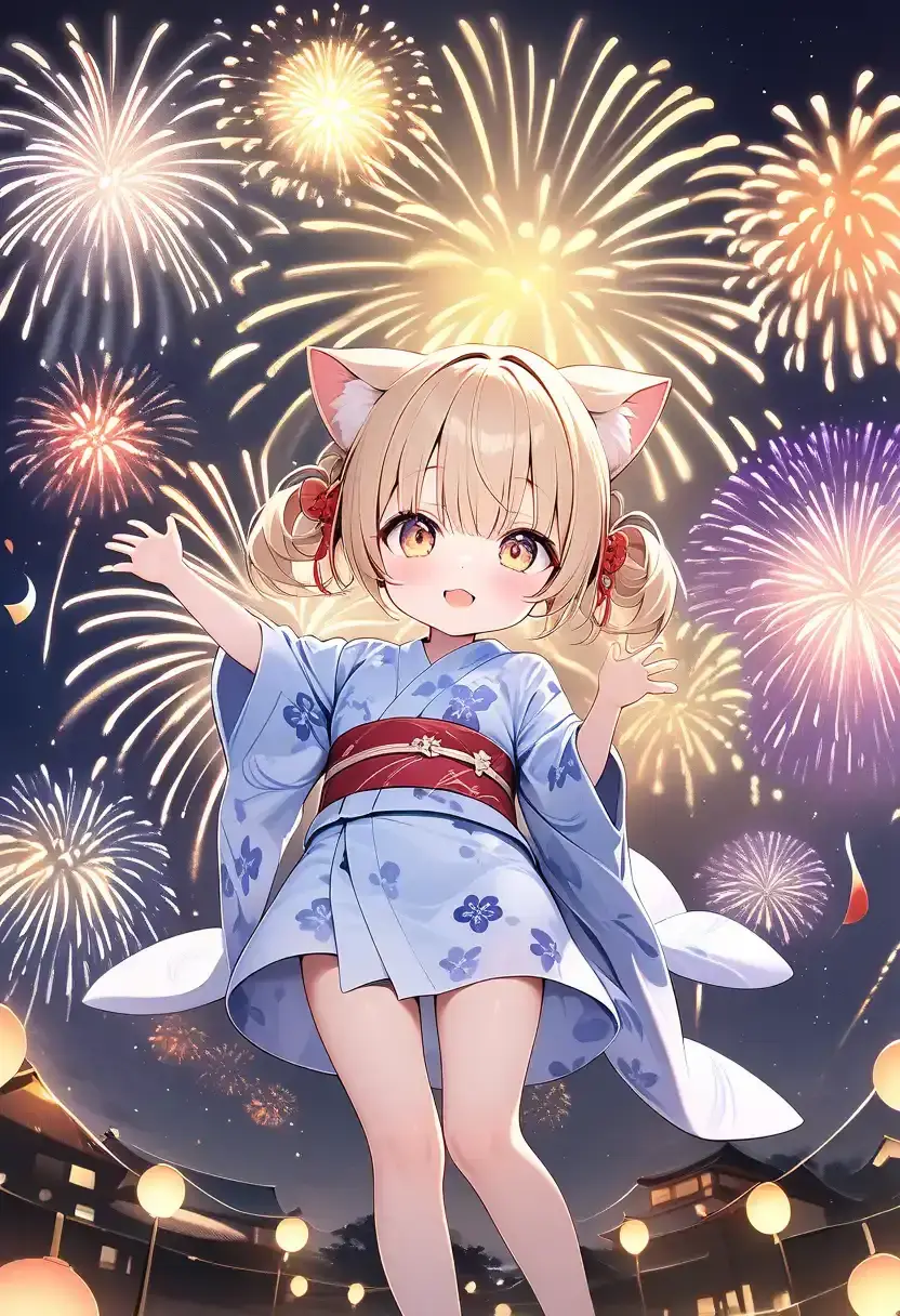#AIイラスト #可愛い #DaysAI #浴衣少女イラスト #夏の風物詩  花火大会の季節ですね🎆 最後の一枚だけ何かを食べているよ😊 何を食べているか分かるかな？