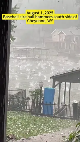 August 1, 2025 Baseball size hail hammers south side of Cheyenne, WY, United States #hail #hailstorm #wind #wearher #news #fyp 