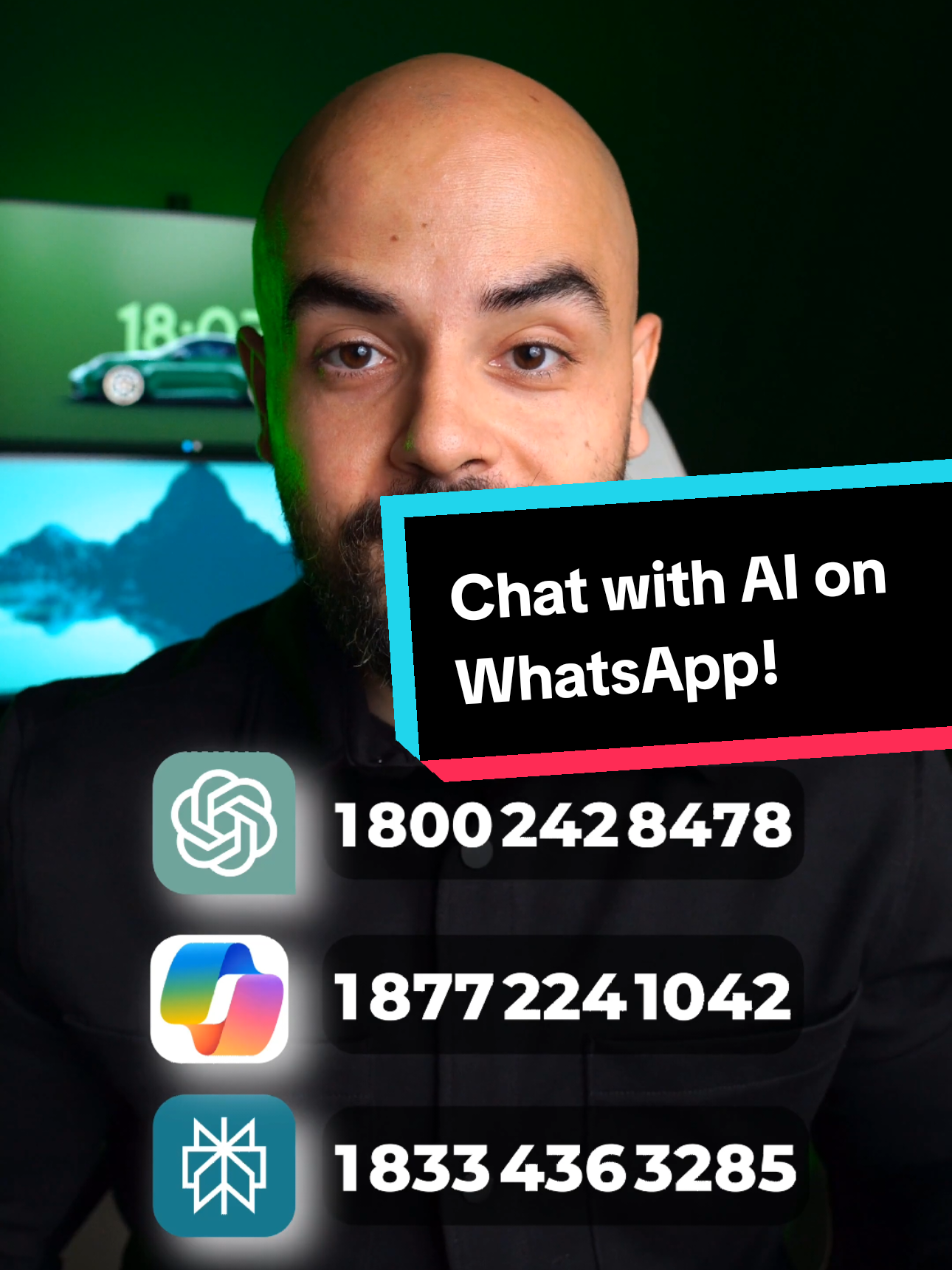 Stop texting people. Start texting AI 💚 Save these official WhatsApp numbers — they actually reply 👇 • ChatGPT: +1 8002428478 • Copilot: +1 8772241042 • Perplexity: +1 8334363285 No extra app. Just add, text, and go 🤖📲 #whatsapp #whatsappstatus #whatsapptips  #ChatGPT #copilot 