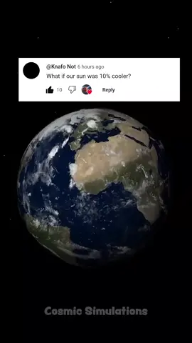 What If the Sun Got 10% Cooler Right Now? 😱🌍 📄 Video Description What happens if the Sun suddenly cools down by 10%? Global chaos, freezing temperatures, and mass extinction? Watch till the end to find out how our planet would survive… or not. 🌞➡️❄️ #ScienceFacts #SpaceMystery #WhatIf #SunCooling #SpaceFacts #EarthCrisis #ScienceTikTok #AstroTalk #PlanetEarth #DidYouKnow #ClimateChange #SpaceMystery #ViralTikTok #LearnOnTikTok
