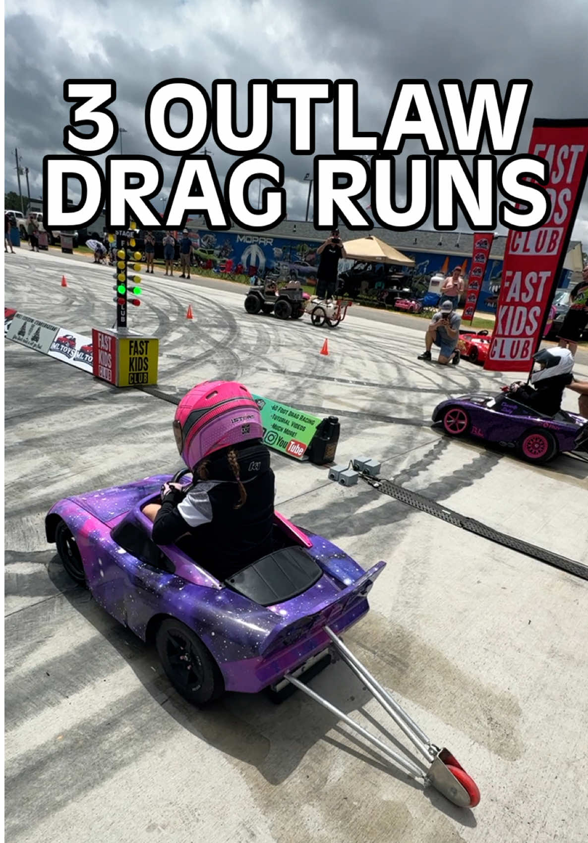 The worlds fastest power wheels compete in the outlaw drag racing class