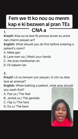 Vin nou aprann kesyon sa ansanm pou kesyon CNA a #learning #support #education #haitiantiktok #cna #SelfImprovement 