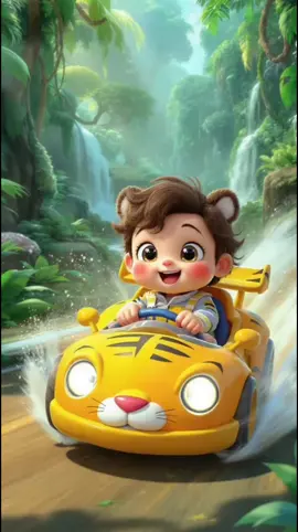 cute child drive the animal modified car #cartoon #viral_video #100million #kidscartoon💕💤💯💯 