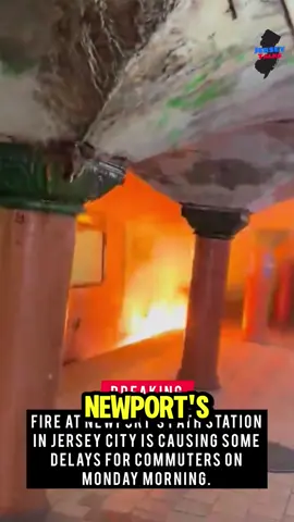 Fire at Newport’s Path station in Jersey City is causing some delays for commuters on Monday morning. Credits: Joseph Nikhil Reddy via X