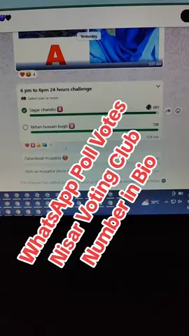 WhatsApp Poll Votes, Nisar Voting Club #whatsapp #poll #votes #whatsapp #fakevote #whatsapppollvotes #nisarvotingclub #whatsappfakevote #whatsappvoting #foryoupage #fakevotes 