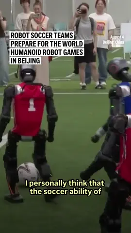 Robot teams from China and other countries preparing for the inaugural World Humanoid Robot Games which are scheduled to take place between August 14 and 17 in Beijing. Thirty robot teams have been registered to play in the soccer competition, according to the organizer. #robots #Soccer #games