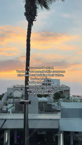 A gentle reminder that you are not behind in life even though it might feel like you are. You’re not in the same place as your peers cause they were busy building and creating while you were busy surviving. You are on your own timeline. It’s unfair you have to carry this grief with you but please don’t tell yourself that you’re falling behind.💗 #griefjourney #grievingdaughter  #griefandloss #grieftok 