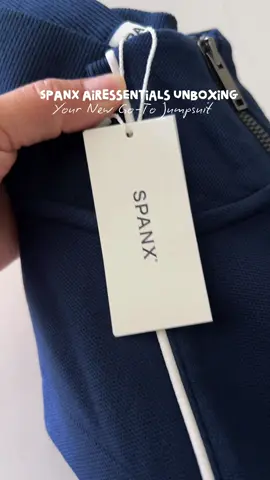 @spanx #SpanxPartner COMFY meets CHIC 💙 I just unboxed the new SPANX AirEssentials Pique Jumpsuit and I’m already obsessed. The mock neck and front zip give it that sporty edge, while the soft, lightweight fabric feels like a dream. Bonus: the Take Off Technology makes bathroom breaks so much easier. Whether you’re traveling, running errands, or lounging✨this one-piece wonder does it all.
