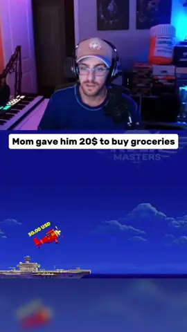 Mom gave him 20$ to buy groceries 