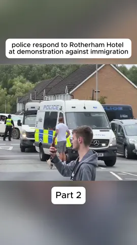 police respond to Rotherham Hotel at demonstration against immigration #police #trafficcops #northyorkshire 