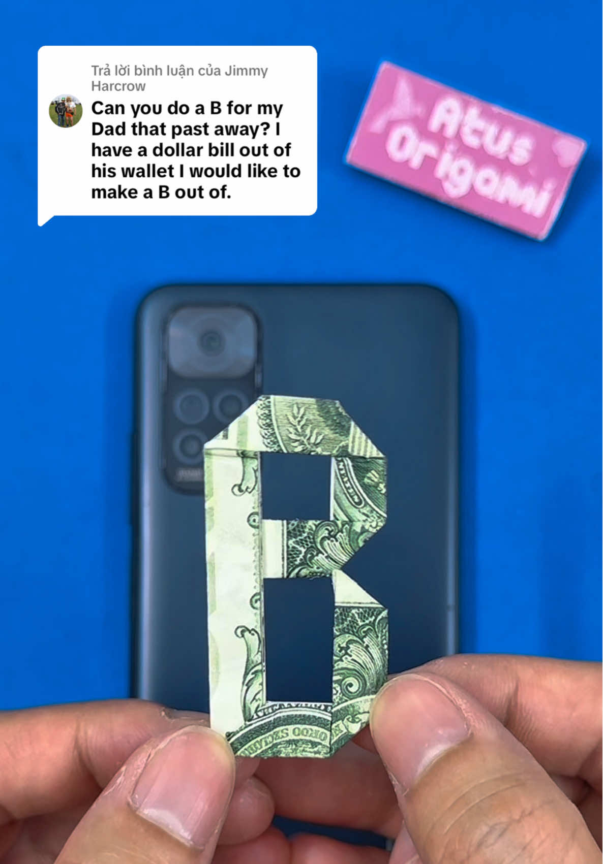 Trả lời @Jimmy Harcrow dollar bill origami letter B #origami #dollarbillorigami #atusorigami #howtofold #easyorigami #trending2025 