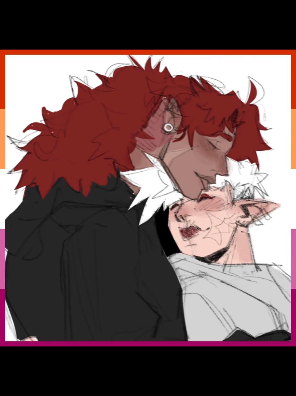 They're the cutest I love them so much, drummer and bassist gfs>> #AZIRIS #irisxazula #wlw #punkband #ocship #ocs #ocart  Azula (Red hair) belongs to @🏹Sev!ikaByrne[🧷❤️‍🩹-🌈💊] , Iris (white hair) belongs to me :D Art creds: Byrne already mentioned above, myself and @r4_005 