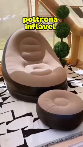 Conjunto Poltrona e Puff Inflável Ultra Lounge Portátil Descanso Preguiçoso Sofá Poltrona #potronainflavel ##conforto #itensparacasa #decoracao #tiktokshop #foryoupage 