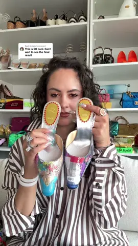 Replying to @tasha THEY FINALLY ARRIVED! My 1 of 1 @Christian Louboutin mules! #designershoes #luxuryshoes #louboutin 