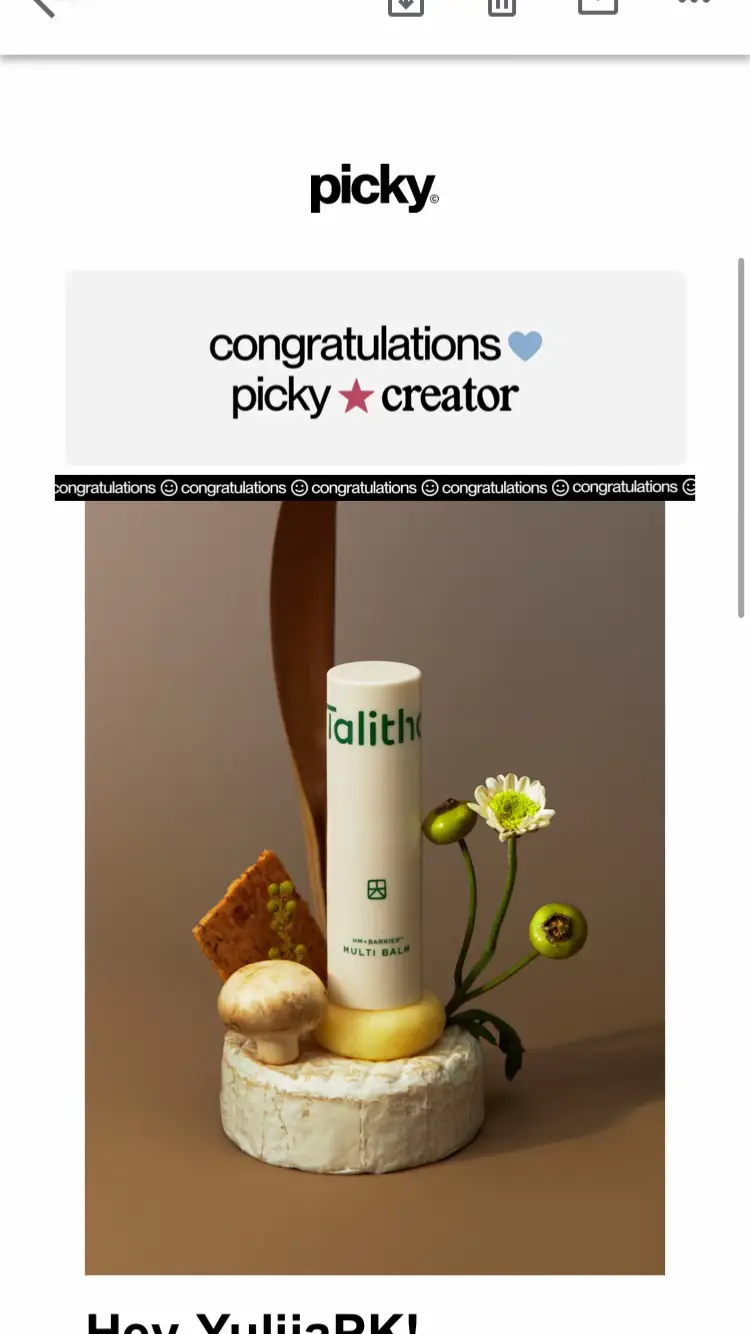 I’m officially a #PickyCreator and I couldn’t be more excited! Just got my hands on the Talitha HM-Barrier Multi Balm and this brand is totally new to me — but the packaging, the vibe, everything looks SO promising 😍✨ Can’t wait to test it out and share my honest thoughts with you all. Let’s see if it becomes a skincare fave! 👀💫 #FirstCollab #PickyReview #TalithaSkincare #SkincareBalm #UnboxingTime #SkincareLover #CollabReveal