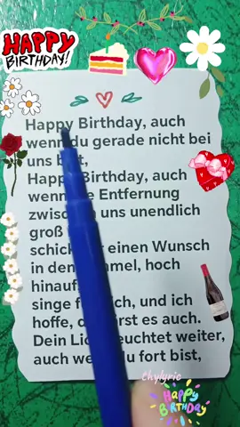 Happy birthday, wo du auch bist   #Musik #fürdich  #Liebeslied #singen #Erinnerung  #Geburtstag #Vermissen   Wir denken an dich, du bist nicht allein, Herzschmerz, Trauer, ich vermisse dich 