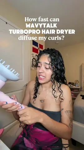 TAKE A GUESS HOW LONG? Were you right? I was in a rush but I was not worried bc I knew I was going to be able to use my WavyTalk Hair Dryer! Honestly never been so impressed by a blow dryer in my life and for the beautiful price of $60 here on TikTok shop! (Currently 70% off)!🤭 @wavytalkofficial  #wavytalk #wavytalkhair #diffuser #blowdryer #3bhair #curlyhair #3bcurls #diffusingcurls  Wavy Talk Turblow Pro Blow Dryer Wavy Talk Diffuser How to diffuser curls for zero frizz