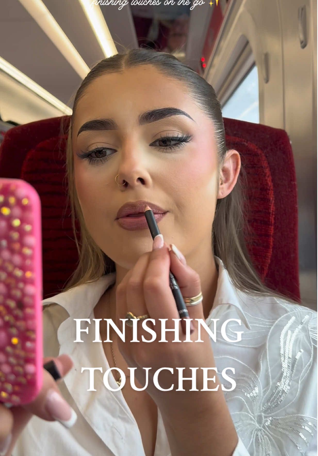 Replying to @Holly Farr finishing touches that make all the difference ✨ #fyp #grwm #train #fullfacemakeup  Products:  @MCoBeauty miracle flawless setting spray and lip plumper  @collectioncosmetics filter finish loose setting powder  @Kosas soul gazer mascara  @rimmellondon lasting finish liner - tiramisu  @chanel.beauty coco Chanel mademoiselle  @makeupbymario @Sephora UK master mattes pallet @nyxcosmetics_uk buttermelt bronzer - deserve butta