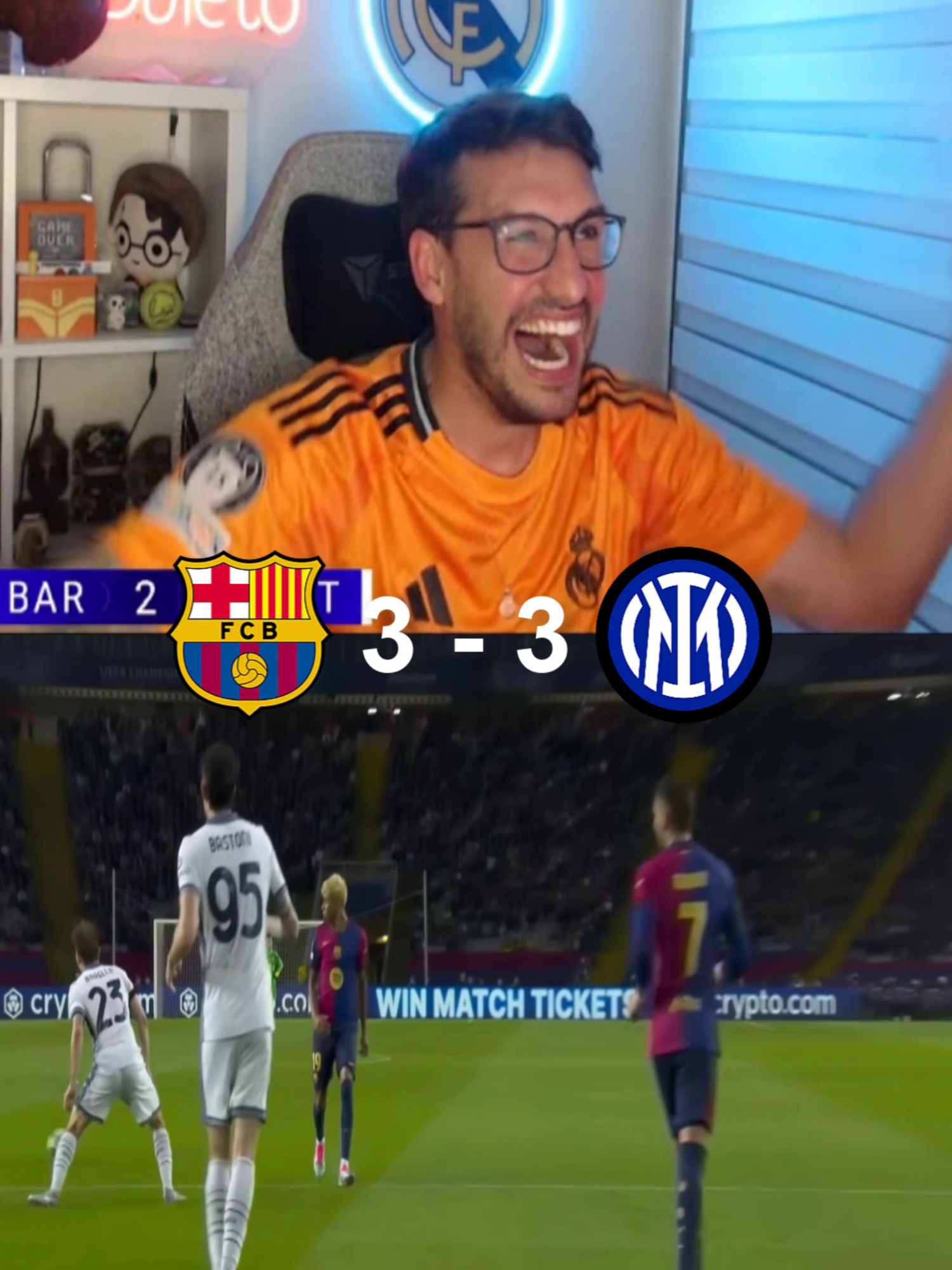 La reacción de UBIETOO al Barcelona vs Inter de Milán 3.3 #barcelona #INTERMILAN #lamineyamal #goals #vairal #fyp