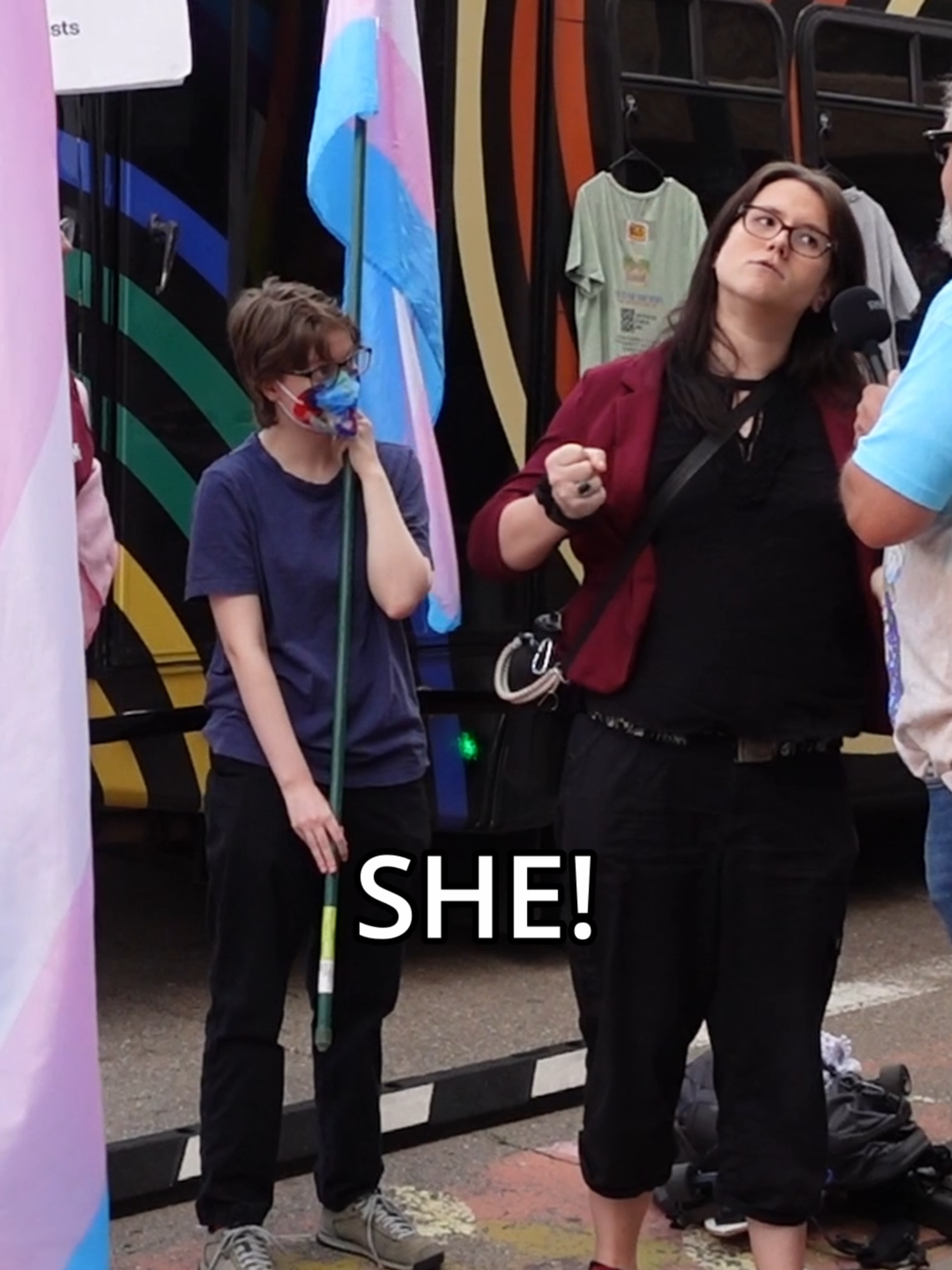 The Drip Cafe protest in Denver got heated when I used the wrong pronouns... Full episode on youtube.  #christianpodcast #LGBT #protest #christianbusiness