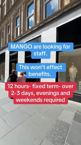 #recruitment  https://mango.wd3.myworkdayjobs.com/en-US/Mango_Work_Your_Passion/job/Glasgow-City-Glasgow-UK/SALES-ASSISTANT--12-hours--Buchanan-Galleries-TEEN-_JR121944-1?locationCountry=29247e57dbaf46fb855b224e03170bc7&locationHierarchy1=283ebdd55c331001a3b86126fc330000