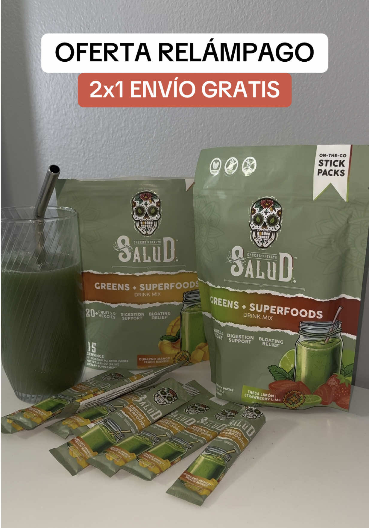Salud 2-in-1 Greens Powder #greenssuperfoodssalud #dealsforyouday #backtoschool #tiktokshopbacktoschool 