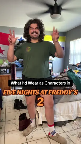 You asked - I delivered. Here’s Five Nights at Freddy’s 2! I might do a part 2 to this one since there’s so many more animatronics/characters, or do you want to see me tackle Fnaf 3? #fyp #nonbinary #fnaf #fnaf2 #vintagefashion 