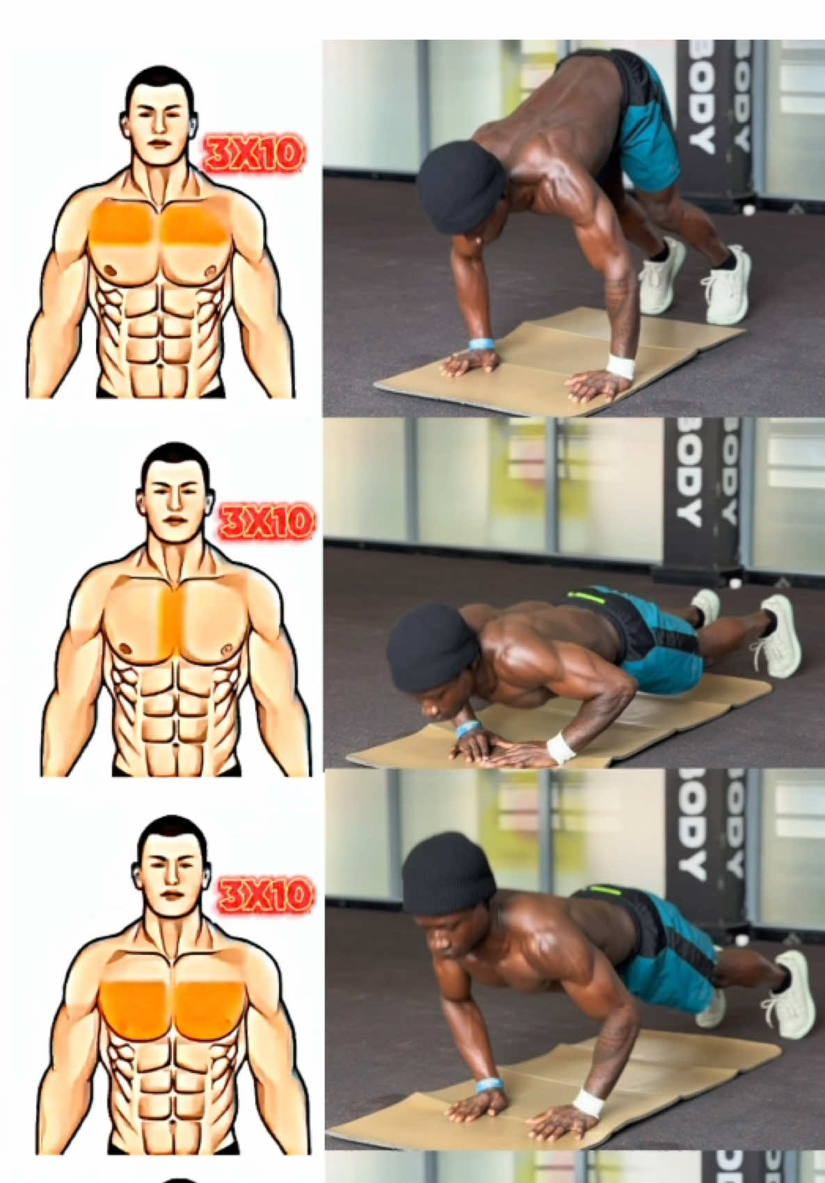 Pushup chest workout  #chest #pushups #beginner #calisthenics 