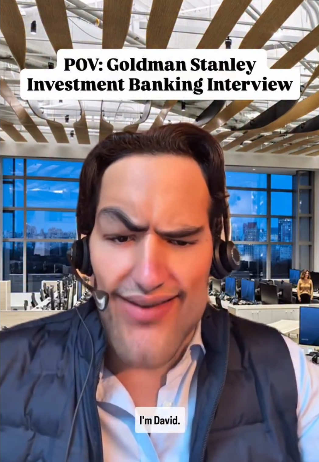 Classic TMT M&A Investment Banking Interview at Goldman Stanley ⚜️🤣 #finance #financebro #investmentbanking #interview #corporate #corporatelife #cv #ny #london 