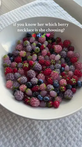 which one are you picking? 💗 these beautiful berry necklaces have been restocked finally! :)  #handmade #jewelry #berry #fruit #beads 