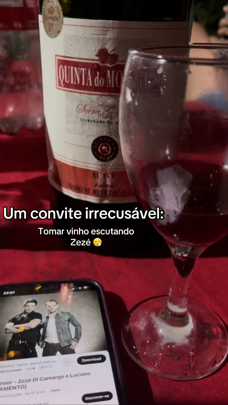 #zezedicamargoeluciano #vinho #noite #🍷 
