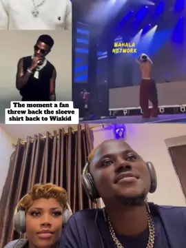 fan threw back the sleeve shirt back to Wizkid #wizkid 