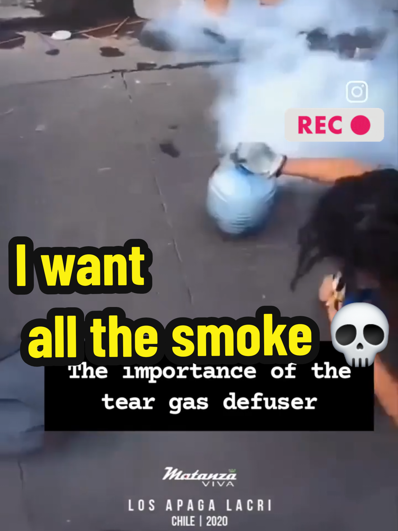 I want all the smoke💀🚬 #protest #gas #smoke #trick #protesters #protesting 