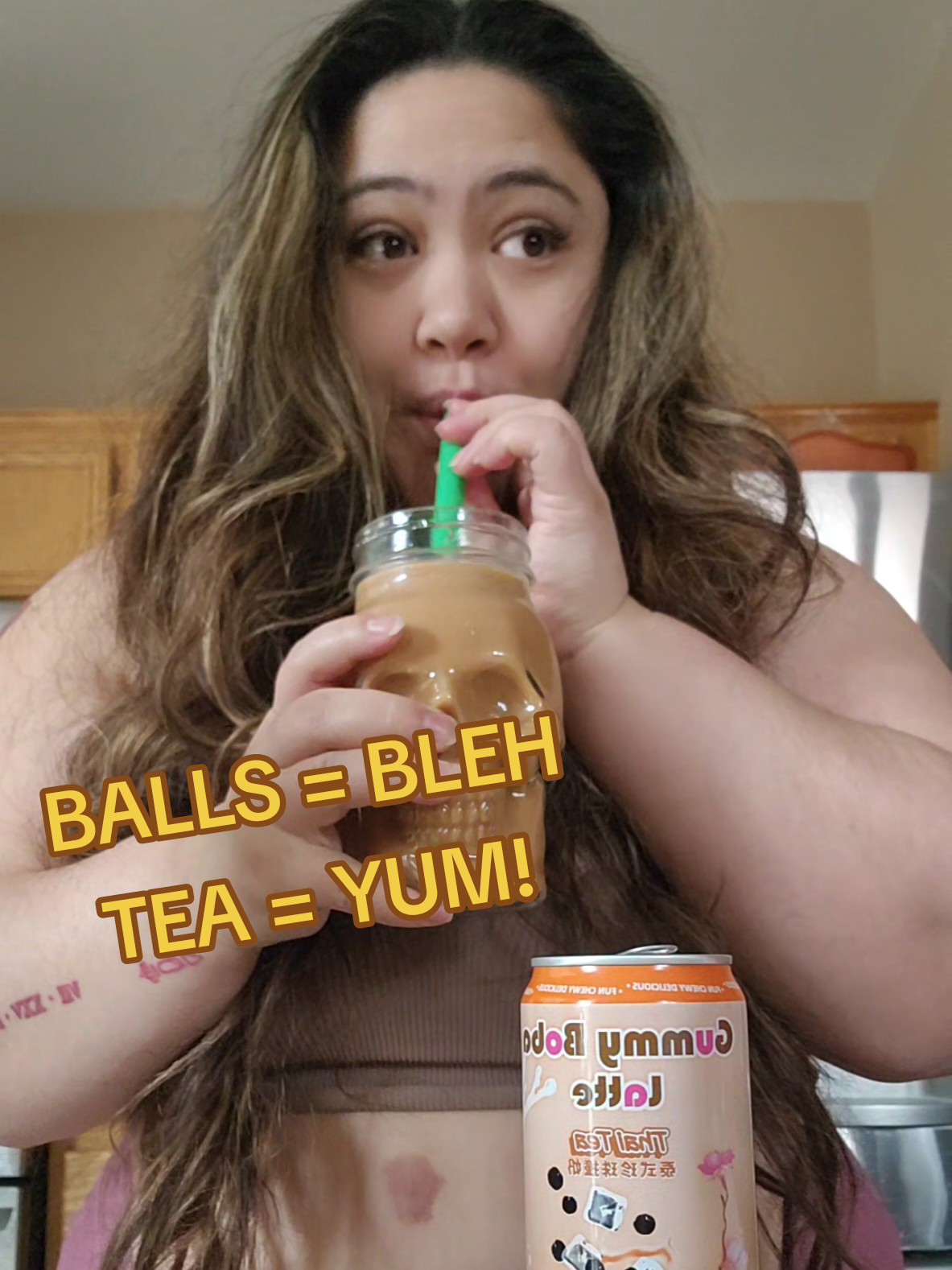 I drank the rest while editing this and NGL the taste grows on you. I'd still hard pass on the Boba though 🤢  #boba #thaitea #review #jasmanian #fyp 