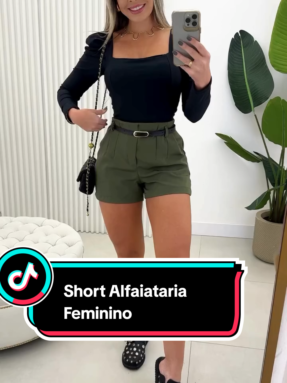 Short Alfaiataria Feminino com cinto fino Moda 2025 2026 #shortfeminino #moda #meninas #elegancia 
