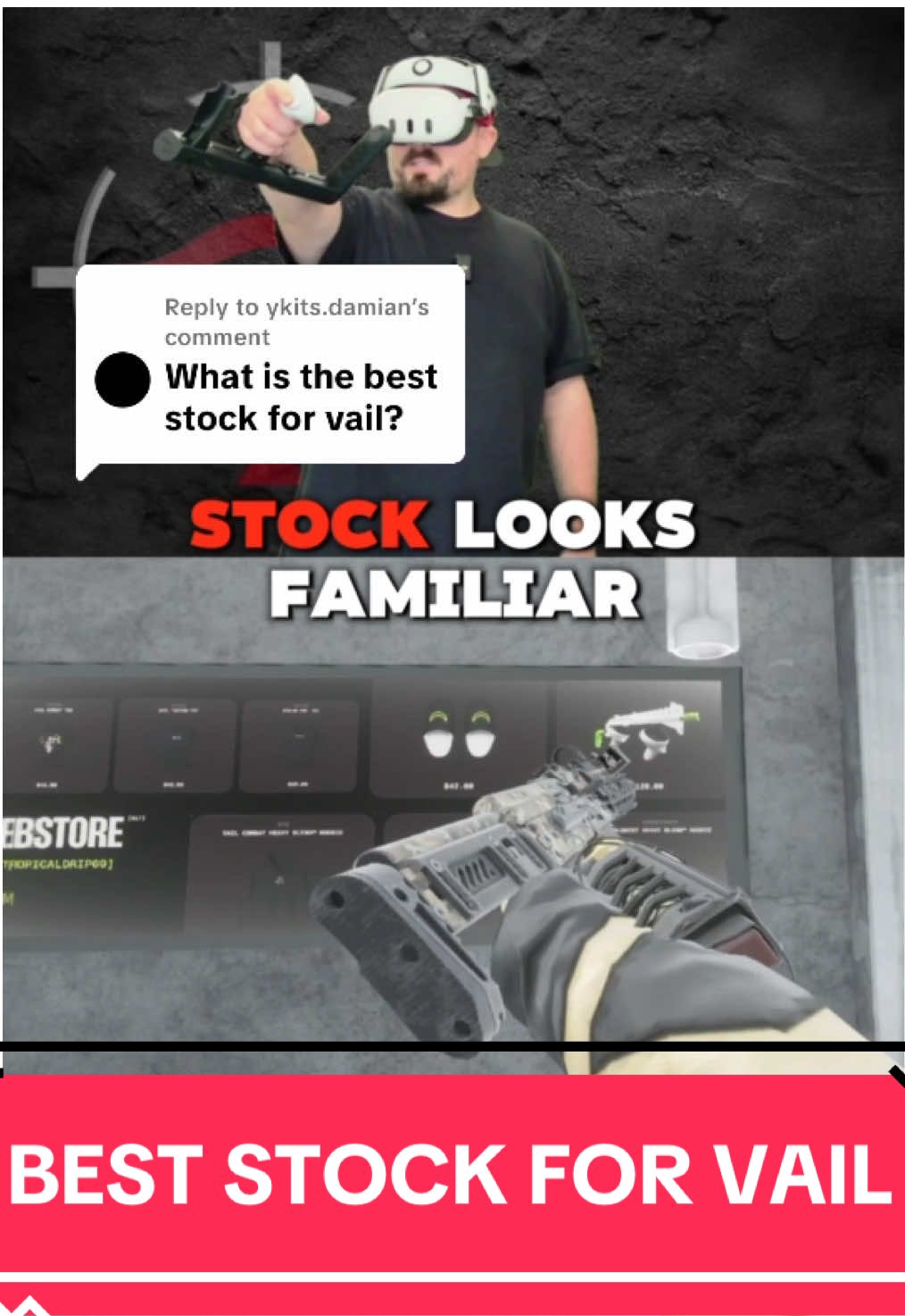 Replying to @ykits.damian the STKR has been phenomenal for me #VR #vrgunstock #vailvr #quest3s #quest2 #fypシ 