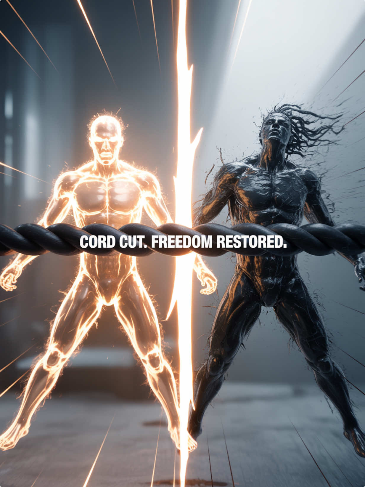 That cord was draining your soul… But now you’re free ⚔️✨ #cordcutting #energyrelease #spiritliberation #flowhealing #aurafreedom #karmicrelease #emotionaldetox