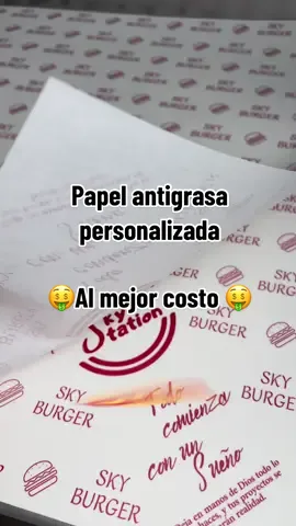 Papel antigrasa personalizado 🤑 🍔Envuelve tu sabor con estilo. 🍟¡Pide tu papel antigrasa ahora! 🔥🤗  #antigrasa #fast #delivery #emprendedor #comidarapida🍟🍗 #emprende #viral 