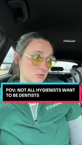 POV: just because I’m a hygienist, does not mean I want to become a dentist. I get asked this question a lot. It’s different aspects of dentistry. I prefer preventative over restorative. I’m trying to keep you from having to get your teeth drilled on lol.  #fyp #pov #dentist #dental #dentistry #dentalhygienist #fypシ #fypシ゚viral #oralhealth 
