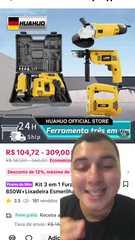 Kit 3 em 1 Furadeira de impacto 850W+Lixadeira Esmerilhadeira 900W #ferramentas #furadeira #tiktokshop #tiktokshopchegou #fyyyyyyyyyyyyyyyy 