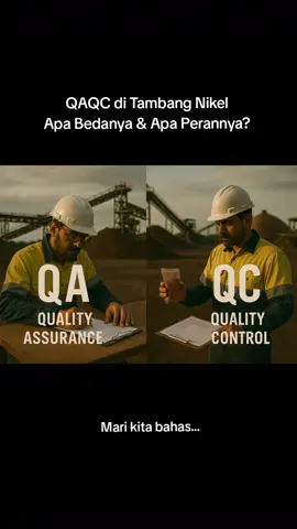 Apa Itu QAQC di Tambang Nikel? Dalam industri tambang, terutama nikel laterit, QAQC (Quality Assurance & Quality Control) bukan cuma urusan lab, ini fondasi kepercayaan bisnis.  Quality Assurance (QA)  Sistem pencegahan. Fokusnya ke prosedur & sistem kerja:  SOP sampling  Kalibrasi alat  Jadwal audit  Training petugas lapangan  Quality Control (QC)  Sistem pemeriksaan hasil. Fokusnya ke hasil akhir:  Cek kadar Ni, Fe, SiO₂  Verifikasi data lab  Crosscheck umpire  Validasi data  Bedanya? QA = menjamin proses benar sejak awal QC = memastikan hasil akhir sesuai target Tapi dua-duanya saling terkunci.  Kalau QA lemah ➜ QC bakal kerja rodi menambal kesalahan  Kalau QC longgar ➜ QA jadi sia-sia, karena hasil akhirnya ngawur Makanya di tambang nikel, QA dan QC harus jalan seimbang. Kayak pasangannya GC dan Mineplan. Contoh Korelasi di Lapangan: 1. QA aktif: Semua front wajib disampling, petugas dicek kompetensinya, alat ukur dikalibrasi ➜ Hasil QC lebih akurat, stabil, minim selisih antar lab 2. QC aktif: Hasil lab menunjukkan deviasi ➜ QA langsung audit proses: Skop JIS rusak? Quartering tidak homogen? Sampling tidak sesuai SOP? Kenapa Harus Serius QAQC?  Mencegah salah kirim ore  Menjaga relasi dagang dengan smelter  Menekan risiko penalti karena low grade  Dasar blending & kontrol ROM stockpile  Menjamin transaksi transparan dan profesional Ingat! QAQC itu bukan kerjaan anak lab doang Ini kerja lintas divisi: geologi, operasi, hauling, barging, sampai finance! Kalau satu bagian ngaco, semua bisa kena imbas. Sekali data salah ➜ rugi bisa ratusan juta bahkan putus kontrak! 🔁 Yuk bantu share biar makin banyak yang paham pentingnya QAQC di tambang nikel. 🙏 Stop kerja ngawur. Mulai kerja dengan data yang benar dan bisa dipertanggungjawabkan. #QAQC #TambangNikel #QualityControl #QualityAssurance #GMP #NikelIndonesia #mainnikel 