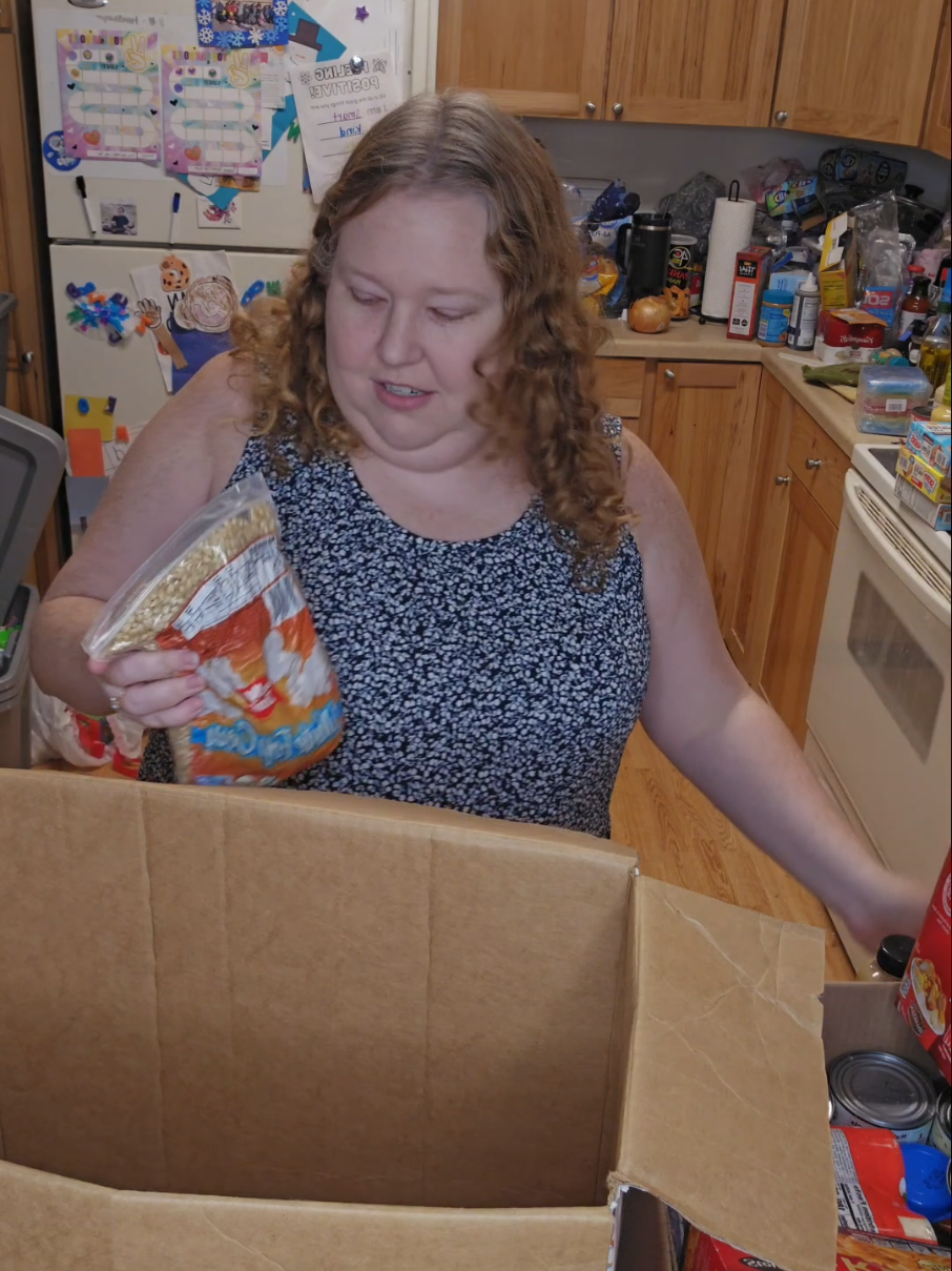 So much random stuff. 😂 Are any recipes coming to mind after seeing this haul? I'm going to have to get creative. 😅 #Prepper #prepperfood #groceryhaul #family #kitchen 