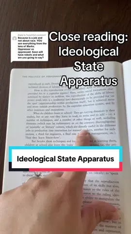Replying to @Tconchita let’s read some Marxism since you brought it up. While there are many ideological state apparatuses, schools are the most effective. They teach us “the rules” like standing in line, asking permission to use the restroom, and even to clock in at the sound of a bell. Since a lot of people like to critique Marxist ideology without reading it, I thought we’d read some Althusser. #latinostudies101 #tiktokuniversity #latinostiktok #Surveillance #Criminalization #criticalracetheory #EthnicStudies #Althusser 