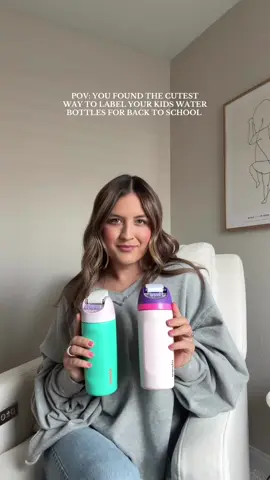 These name plates are so cute 🥰 #owala #DIY #momhack #backtoschool #waterbottle 