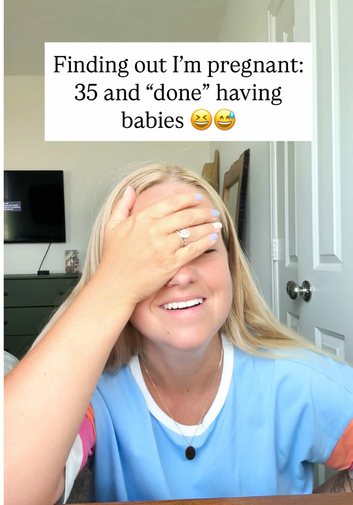 Low key was not expecting it to be positive AT ALL. 😆😆😆 Part 2 tomorrow - video continues and I tell my husband I’m pregnant. His response is just as funny LOL!  #findingoutimpregnant #pregnancytest #pregnancyannouncment #impregnant 