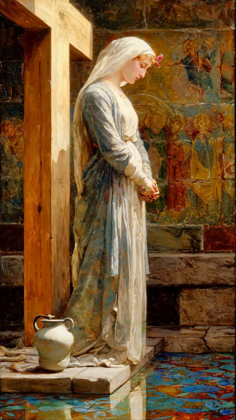 The Timeless Grace of the Virgin Mary. #Motherofjesus #CatholicFaith #DivineGrace #HolyMother #religiousicon #fyp #foryou #Amen