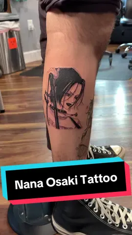 Nana Osaki tattoo! Done by the legend @OddlingInk at Dead God’s Tattoo in Oregon. ❤️ #nana #nanaosaki #tattoo #animetattoo #mangatattoo 
